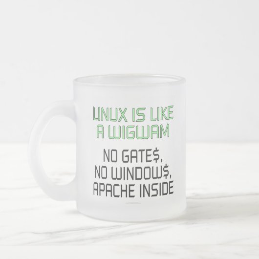 Linux ist wie ein Wigwam. Keine Tore, keine Mattglastasse (Links)