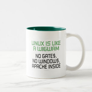 Linux ist wie ein Wigwam. Keine Tore, keine Zweifarbige Tasse