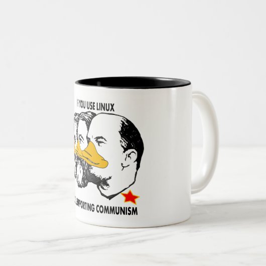 LINUX KOMMUNISTEN MARX ENGELS LENIN ZWEIFARBIGE TASSE (VorderseiteRechts)