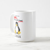 Linux Large Coffee Tasse (rechts) - Microsoft Free (Vorderseite Links)