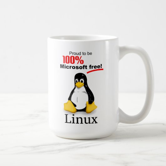 Linux Large Coffee Tasse (Verlassen) - Microsoft F (Rechts)