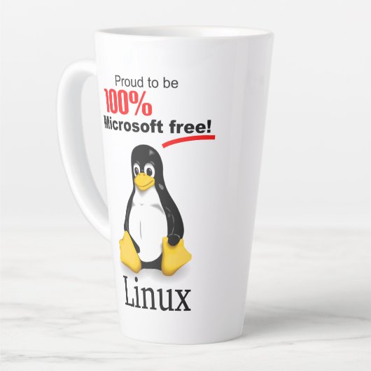 Linux Large Latte Tasse - Microsoft Free (Linke Ecke)