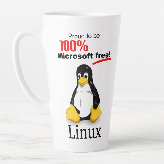 Linux Large Latte Tasse - Microsoft Free (Links)