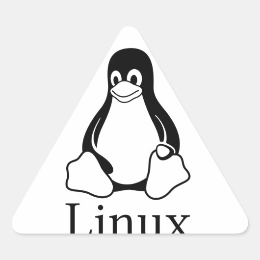 Linux-Logo mit Tux, dem Linux-Pinguin Dreieckiger Aufkleber (Vorderseite)