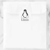 Linux-Logo mit Tux, dem Linux-Pinguin Runder Aufkleber (Tasche)