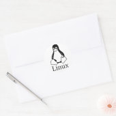 Linux-Logo mit Tux, dem Linux-Pinguin Runder Aufkleber (Umschlag)