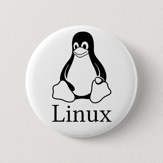 Linux-Logo mit Tux der Linux-Pinguin Button (Vorderseite)