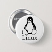 Linux-Logo mit Tux der Linux-Pinguin Button (Vorne & Hinten)