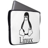 Linux-Logo mit Tux der Linux-Pinguin Laptopschutzhülle (Vorne Rechts)