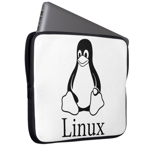 Linux-Logo mit Tux der Linux-Pinguin Laptopschutzhülle (Vorne Rechts)