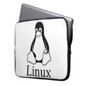Linux-Logo mit Tux der Linux-Pinguin Laptopschutzhülle (Vorderseite Links)