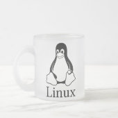 Linux-Logo mit Tux der Linux-Pinguin Mattglastasse (Links)