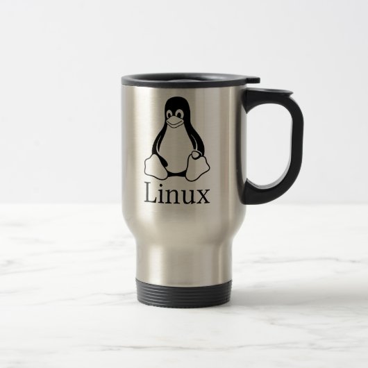 Linux-Logo mit Tux der Linux-Pinguin Reisebecher (Rechts)