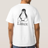 Linux-Logo mit Tux der Linux-Pinguin T-Shirt (Rückseite)
