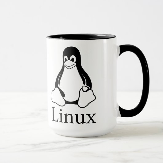Linux-Logo mit Tux der Linux-Pinguin Tasse (Rechts)