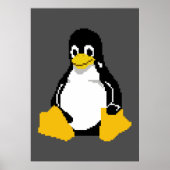 Linux Mascot | Linux Penguin | Tux in Pixel Art Poster (Vorne)