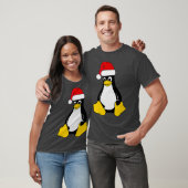 Linux Mascot Tux der Pinguin Weihnachtsmannmütze N T-Shirt (Unisex)