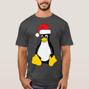 Linux Mascot Tux der Pinguin Weihnachtsmannmütze T-Shirt