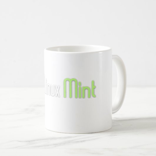 Linux-Minze Kaffeetasse (VorderseiteRechts)