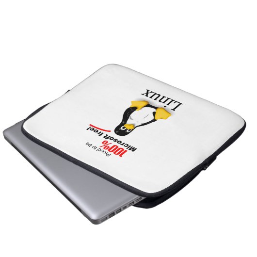 Linux Neopren Laptop Sleeve 13" - Microsoft Free (Vorne Knopf)
