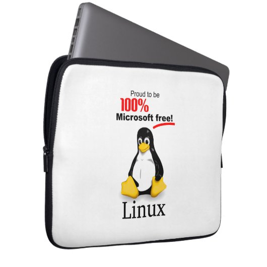 Linux Neopren Laptop Sleeve 15" - Microsoft Free (Vorne Rechts)