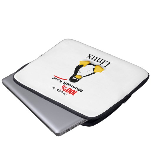 Linux Neopren Laptop Sleeve 15" - Microsoft Free (Vorne Knopf)