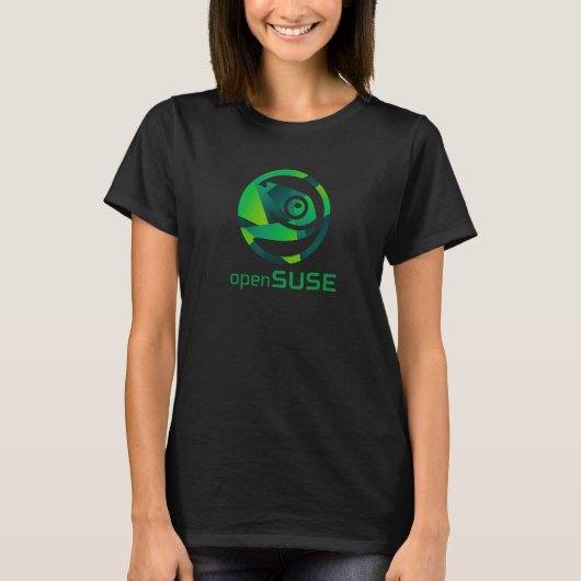 Linux OpenSUSE Lover T - Shirt Tagline & Logo Open (Vorderseite)