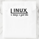 Linux Ovaler Aufkleber (Tasche)