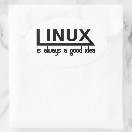 Linux Ovaler Aufkleber (Tasche)