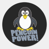 Linux Penguin Power Runder Aufkleber (Vorderseite)