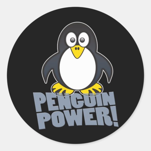 Linux Penguin Power Runder Aufkleber (Vorderseite)