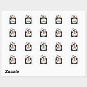Linux-Pinguin-Frame-benutzerdefinierte Textaufkleb Runder Aufkleber (Blatt)