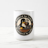 Linux Pinguin Tux und Kaffee Kaffeetasse (Mittel)