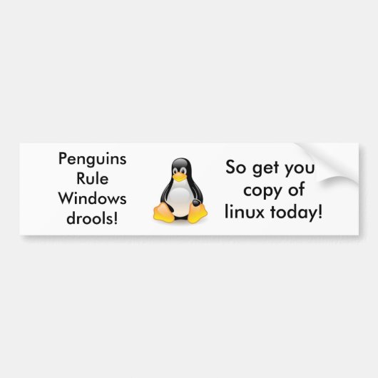 Linux-PinguinTux Autoaufkleber (Vorne)