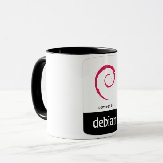 Linux - Powered by Debian Tasse (Vorderseite Links)