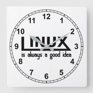 Linux Quadratische Wanduhr