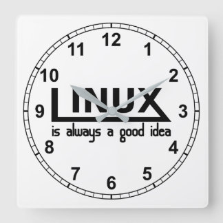 Linux Quadratische Wanduhr