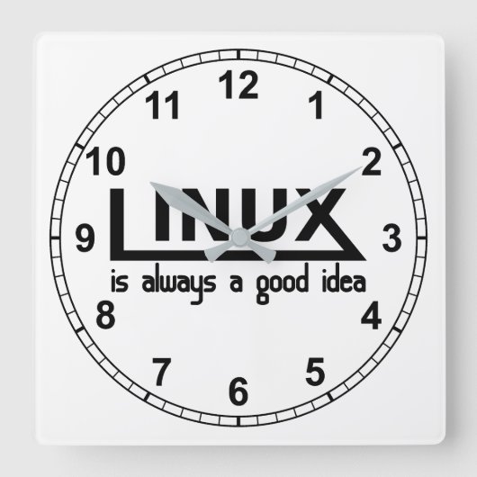 Linux Quadratische Wanduhr (Vorderseite)