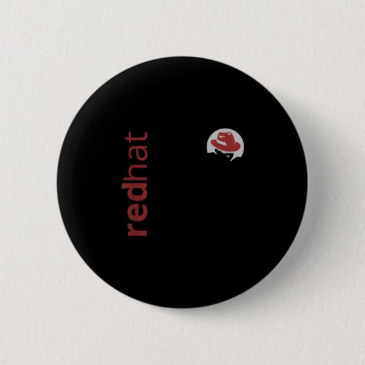 Linux Red Hat Fan T-Shirt Tux Penguin Open Source  Button (Vorderseite)