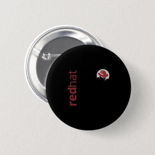 Linux Red Hat Fan T-Shirt Tux Penguin Open Source Button (Vorne & Hinten)