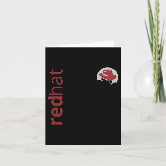 Linux Red Hat Fan T-Shirt Tux Penguin Open Source Karte (Vorderseite)