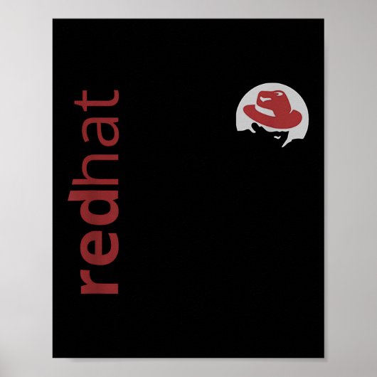 Linux Red Hat Fan T-Shirt Tux Penguin Open Source Poster (Vorne)