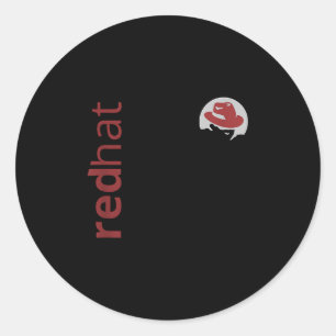 Linux Red Hat Fan T-Shirt Tux Penguin Open Source Runder Aufkleber