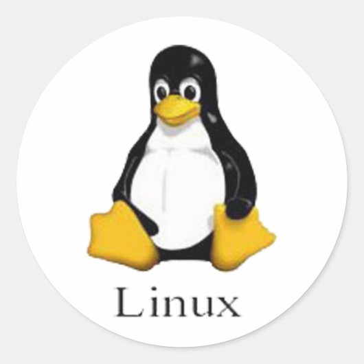 Linux Runder Aufkleber (Vorderseite)