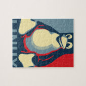 Linux-Smoking-Pinguin klassisches Obama-Plakat Puzzle (Horizontal)