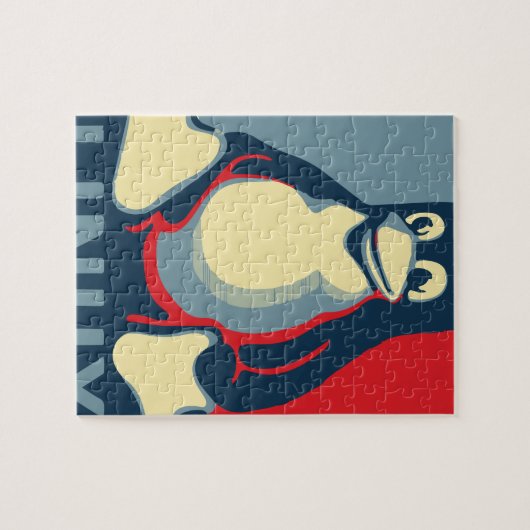 Linux-Smoking-Pinguin klassisches Obama-Plakat Puzzle (Horizontal)