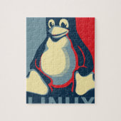Linux-Smoking-Pinguin klassisches Obama-Plakat Puzzle (Vertikal)