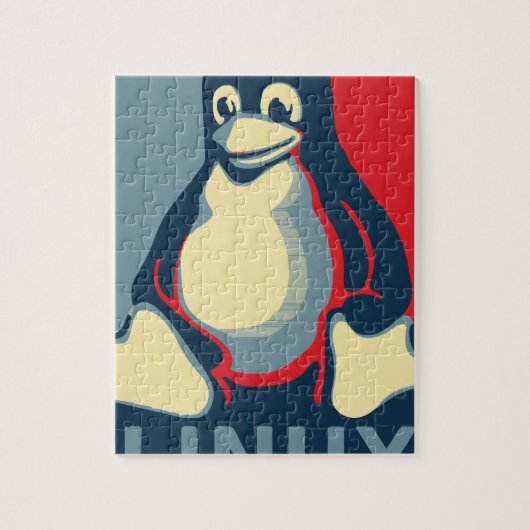 Linux-Smoking-Pinguin klassisches Obama-Plakat Puzzle (Vertikal)