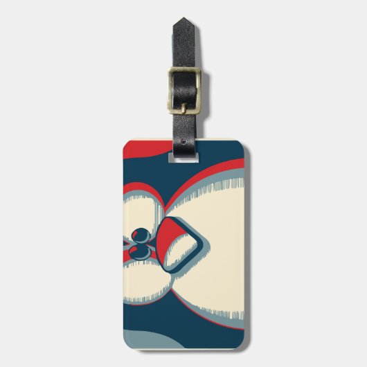 Linux-Smoking-Pinguin Obama-Plakatlogo Gepäckanhänger (Vorderseite vertikal)