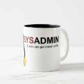 Linux-System Admin Zweifarbige Tasse (VorderseiteRechts)